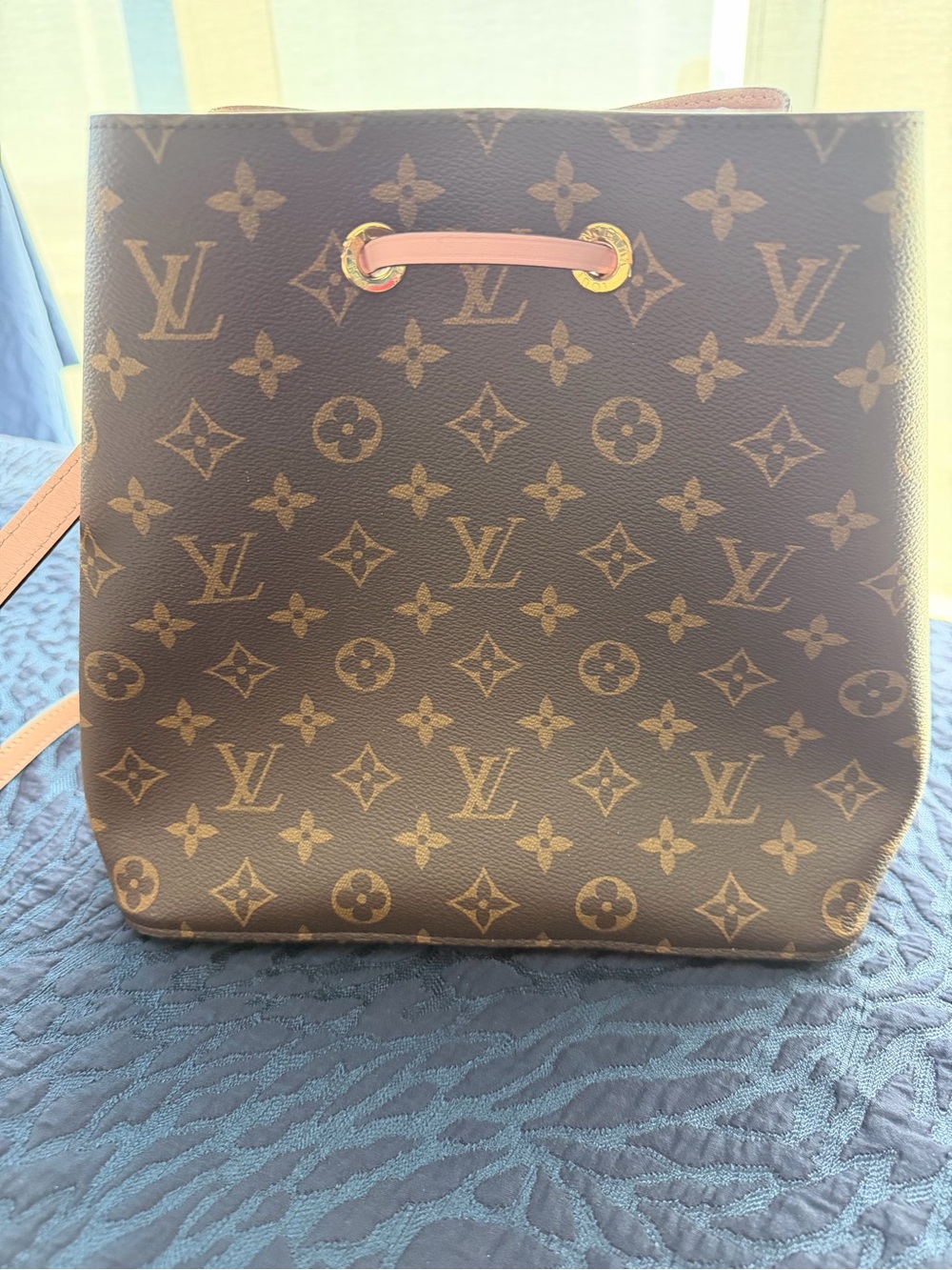 Louis Vuitton Brown Monogram Canvas Bucket Bag with Pink Trim - Picture 4 of 15